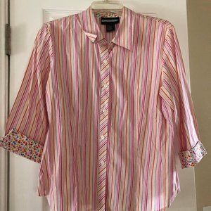 Stripes and Floral Button Down Shirt